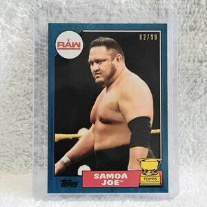 3/$25 Mint 2017 Topps Heritage Samoa Joe Blue All-Star Rookie L.P. WWE Card 33!!